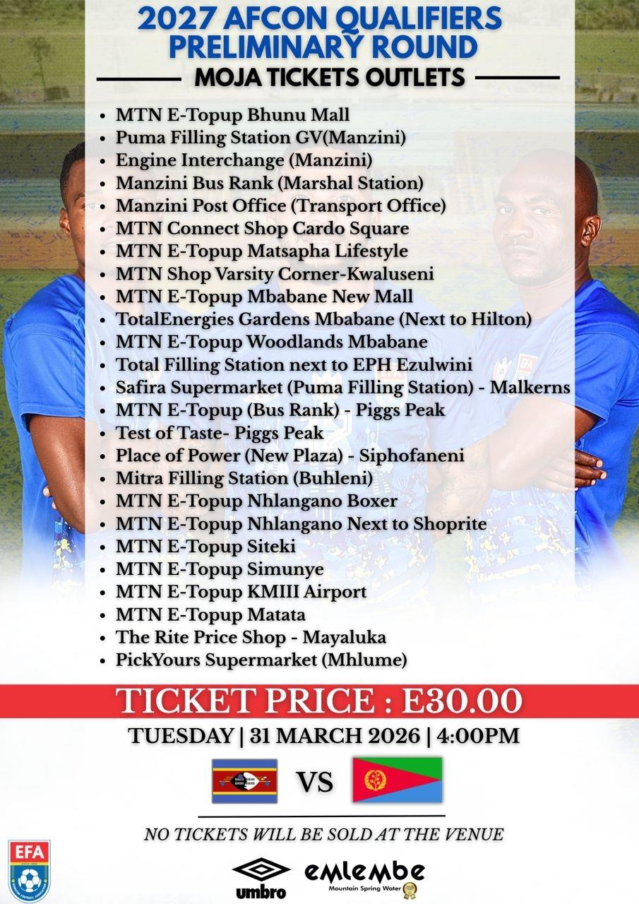 ESWATINI VS ERITREA 2027 AFCON QUALIFIERS PRELIMINARY ROUND Pic